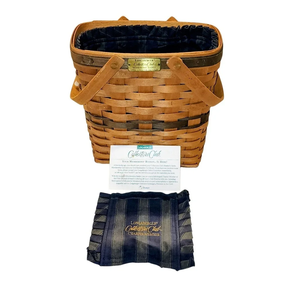🔥 Longaberger 1996 Collectors Club Membership Basket Charter Member No Liner